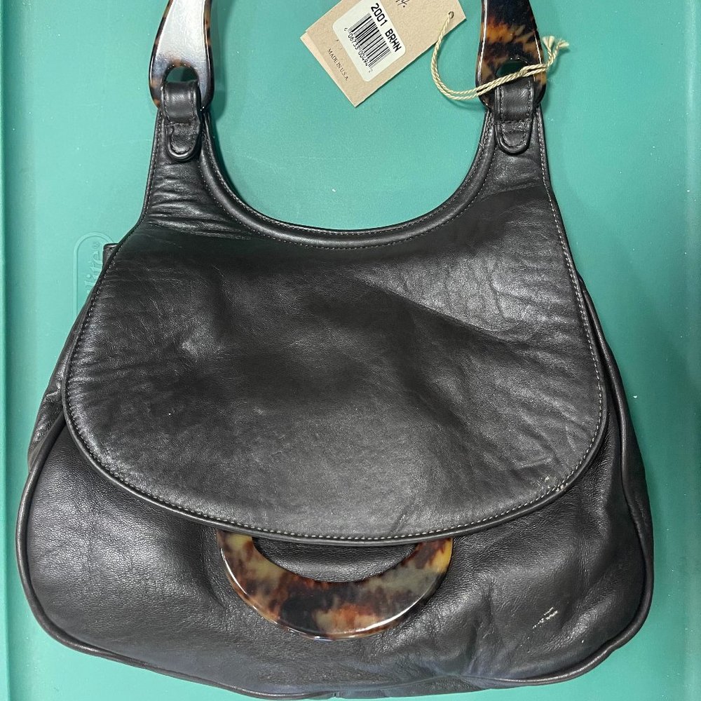 Silver Blue Brown purse resin handle